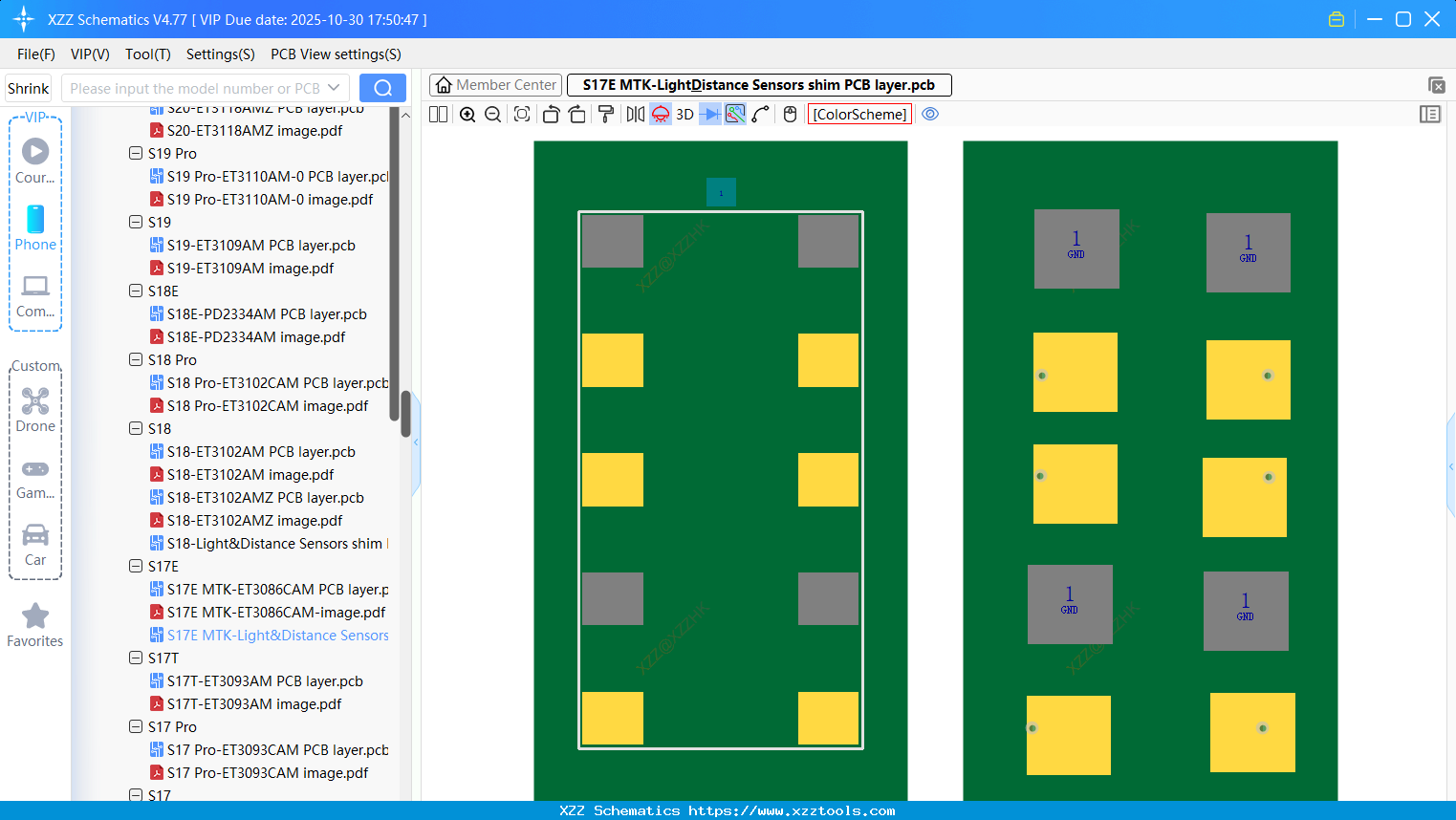 VIVO S17E MTK-Light&Distance Sensors Shim PCB Layer